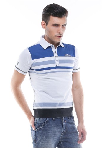 Jual LGS LGS Slim Fit Kaos  Polo  Motif Garis Biru 