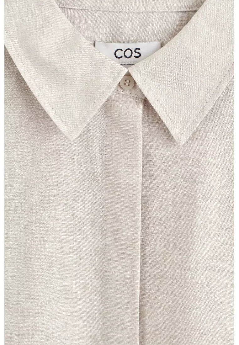 OVERSIZED SHORT-SLEEVED LINEN SHIRT