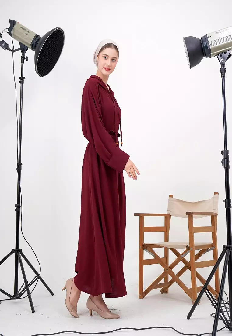 Xavera Abaya Hoodie Maroon