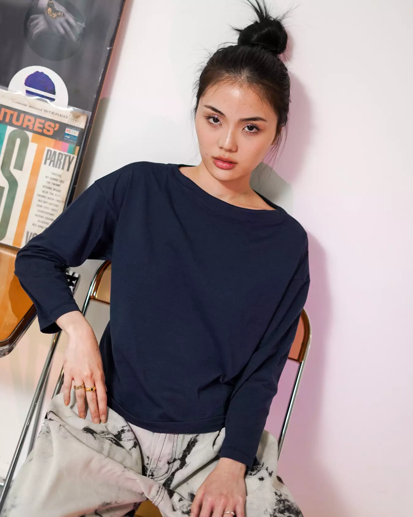 Matsuda Kaos Oversize Polos Wanita Lengan Panjang T Shirt Olive