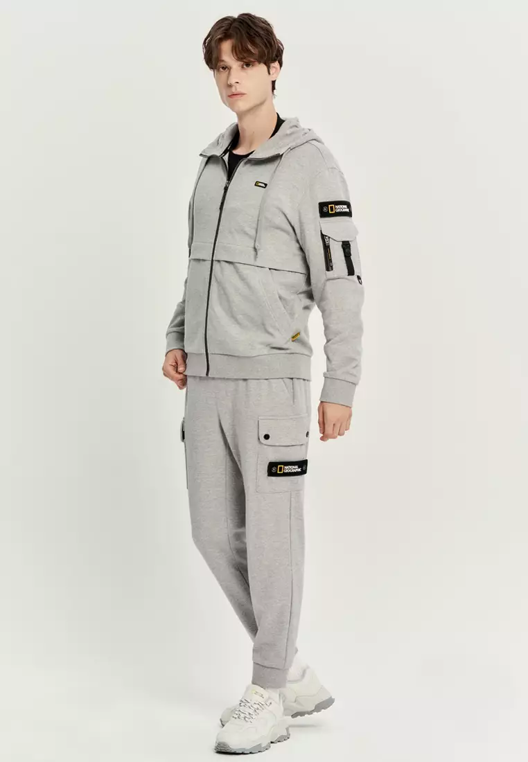 パーカー・フーディ NATIONAL GEOGRAPHIC N233UFT920 Sulian sleeve pocket training ☆NATIONAL GEOGRAPHIC☆Schlian sleeve pocket hoodie zip-up