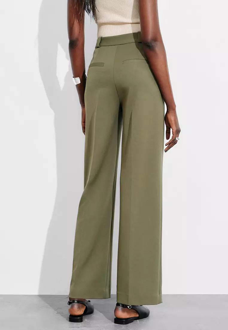 Wide Press-Crease Trousers