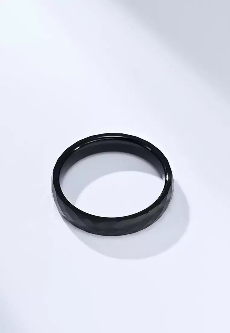 Rhombus Surface Tungsten Carbide Ring JW QF-035