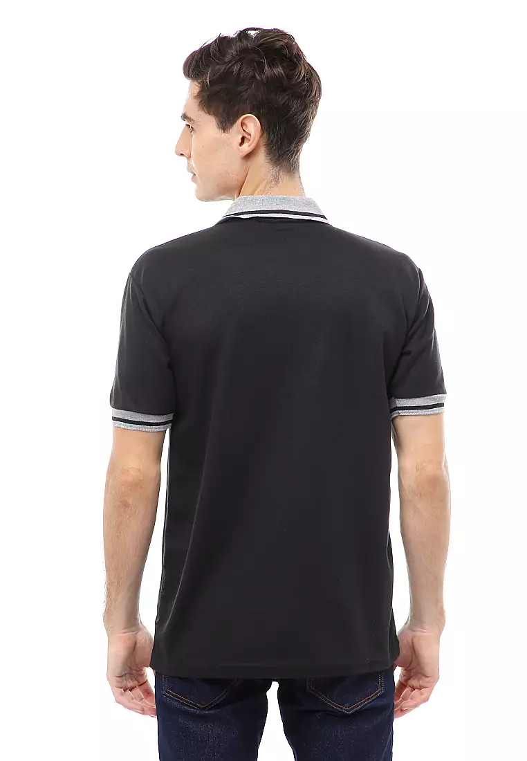 Jack T-Shirt Atasan Kasual Kaos Polos Pria Kerah Lengan Pendek Material Cotton ORIGINAL - Black