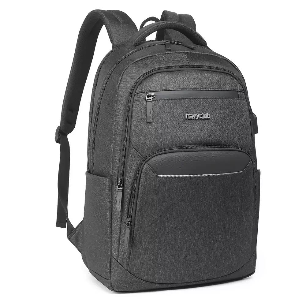 Navy Club Tas Ransel Laptop EJA - Backpack Daypack USB Port Tas Pria Wanita Free Bag Cover