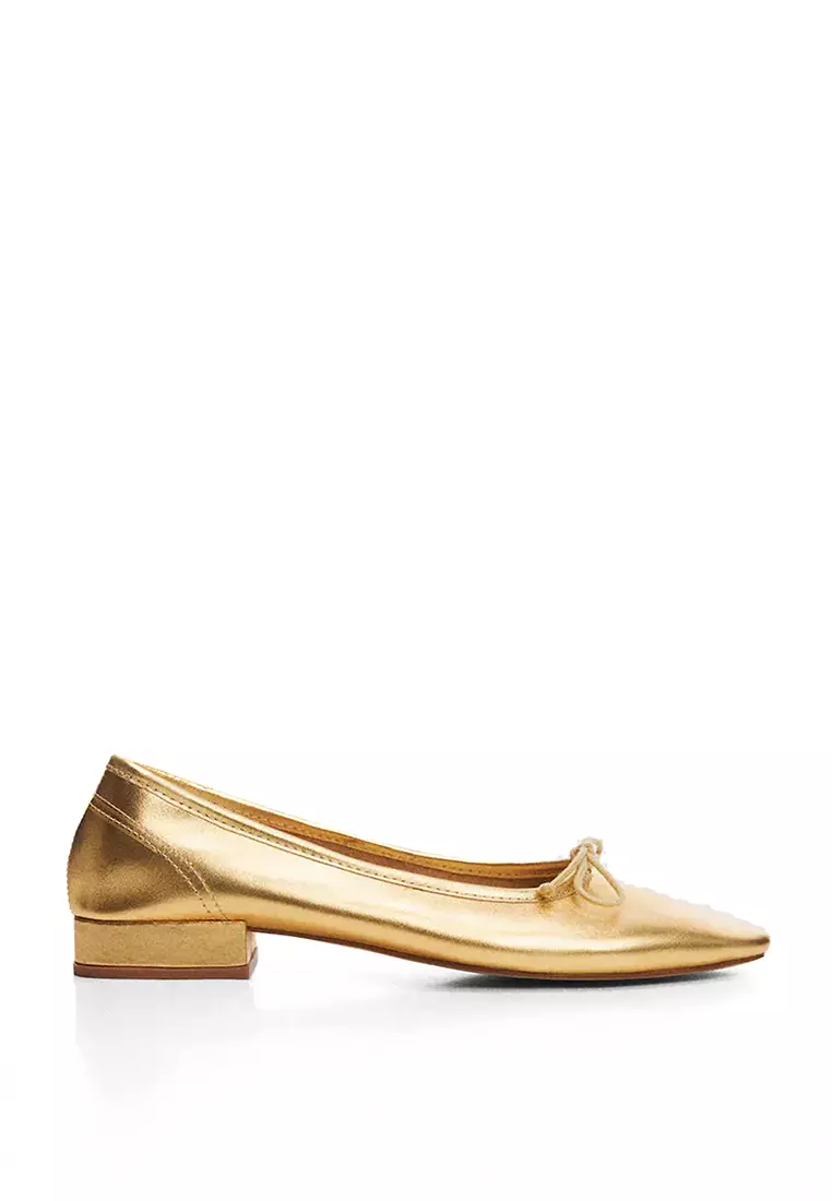 Buy Mango Bow Leather Ballerina Flats 2024 Online ZALORA Singapore