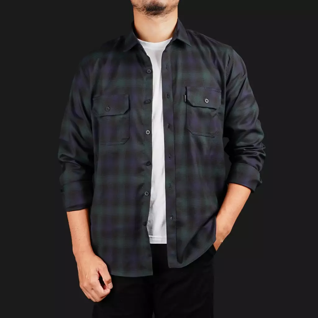 Gloaming Kemeja Flanel Veterano Unisex Panjang Glamora