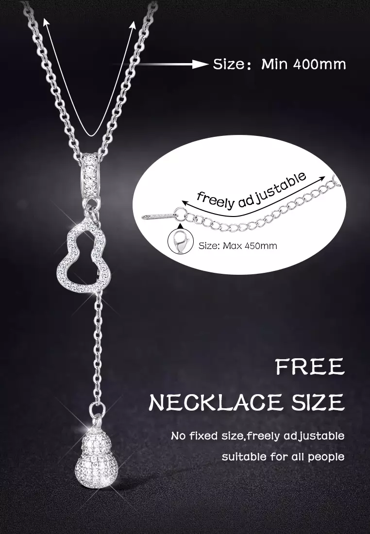 Kalung Wanita Original N042 Gourd Design Titanium Anti Luntur Perhiasan Cewek Korea Fashion Silver