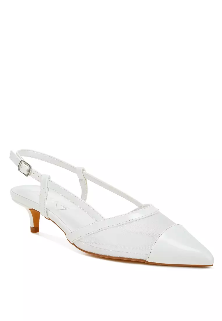 Sandal Slingback Jaring Warna Putih