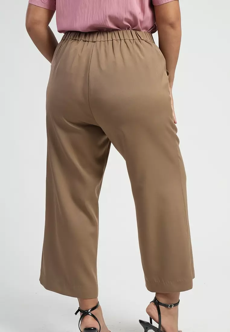 Milly Plus Size Llavina High waist Wide-Leg Trouser Pants