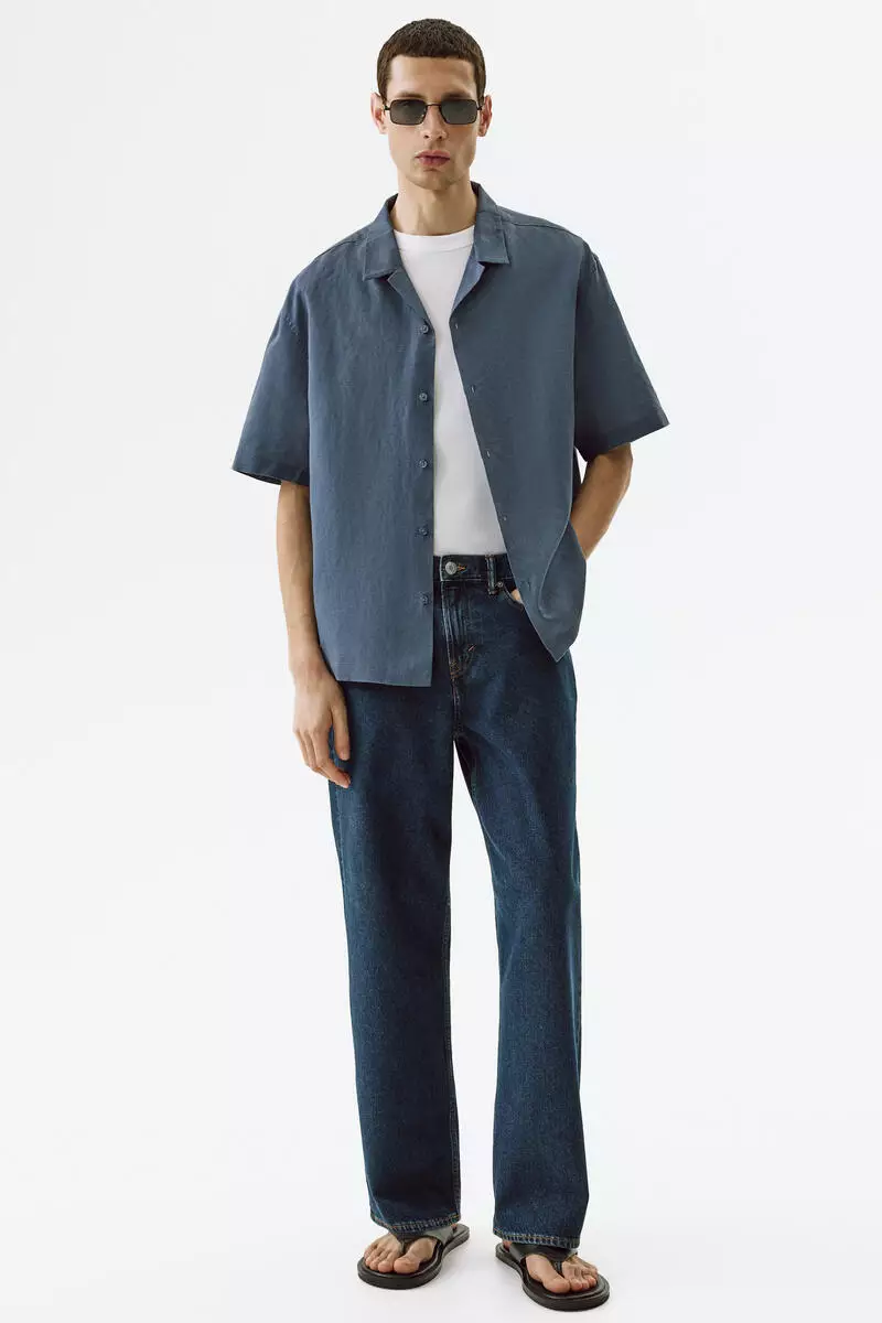 Relaxed Fit Linen-blend resort shirt