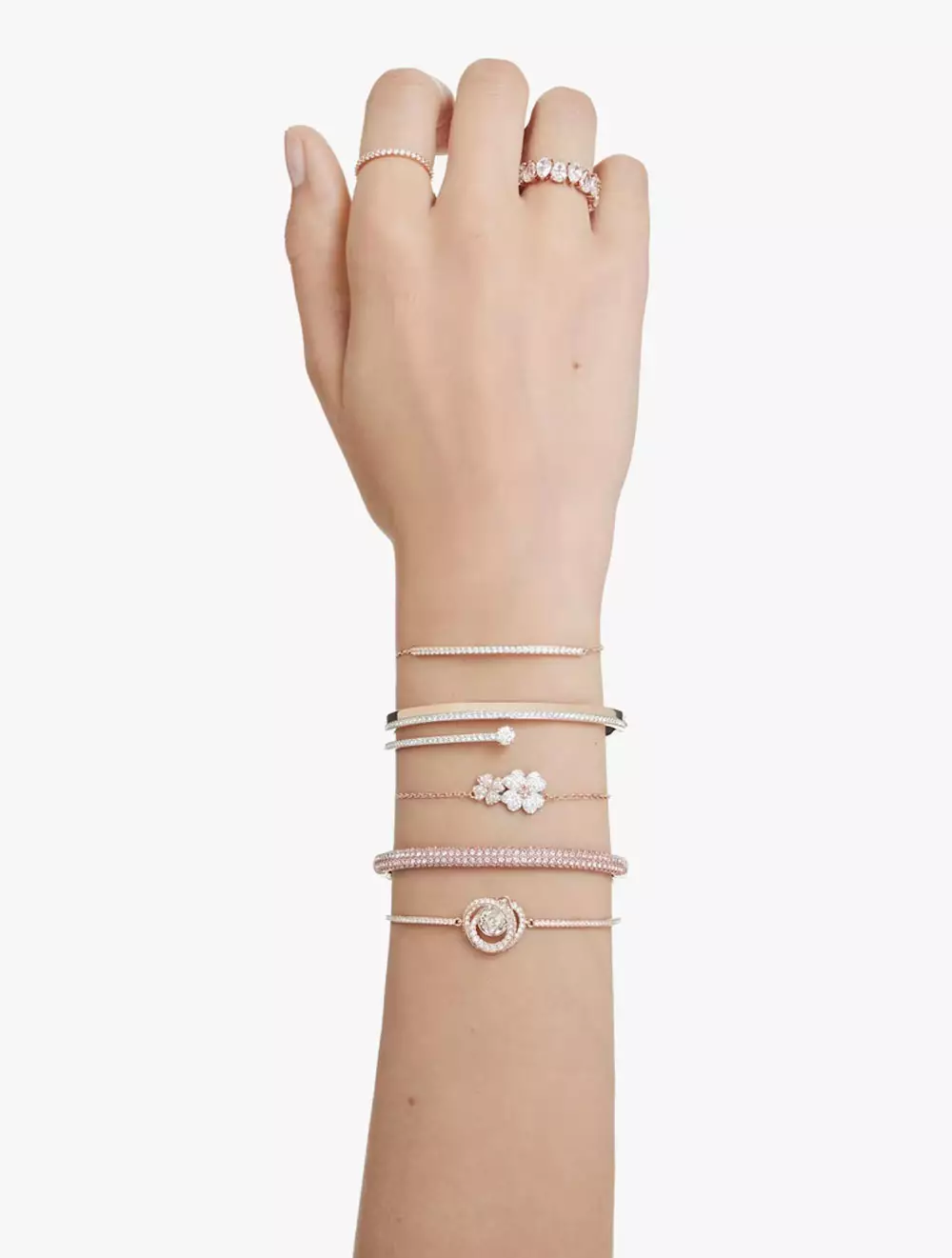 Matrix Vittore ring, Pear cut, White, Rose gold-tone finish - 55 - WHITE