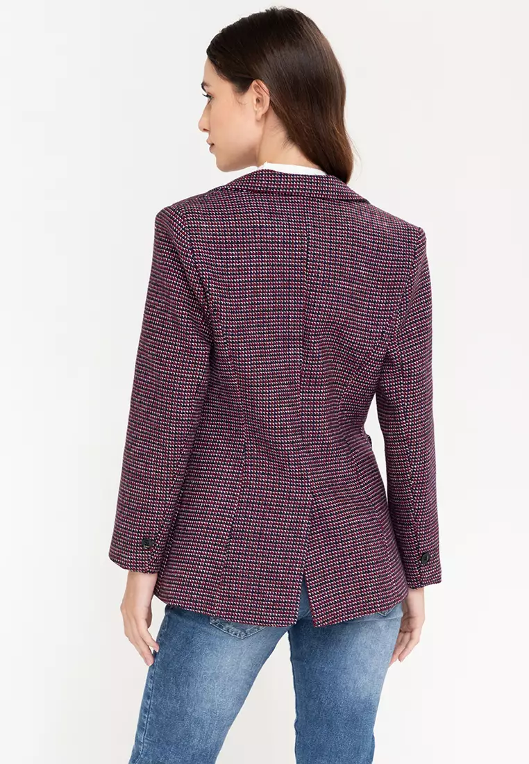 Micro Houndstooth Blazer