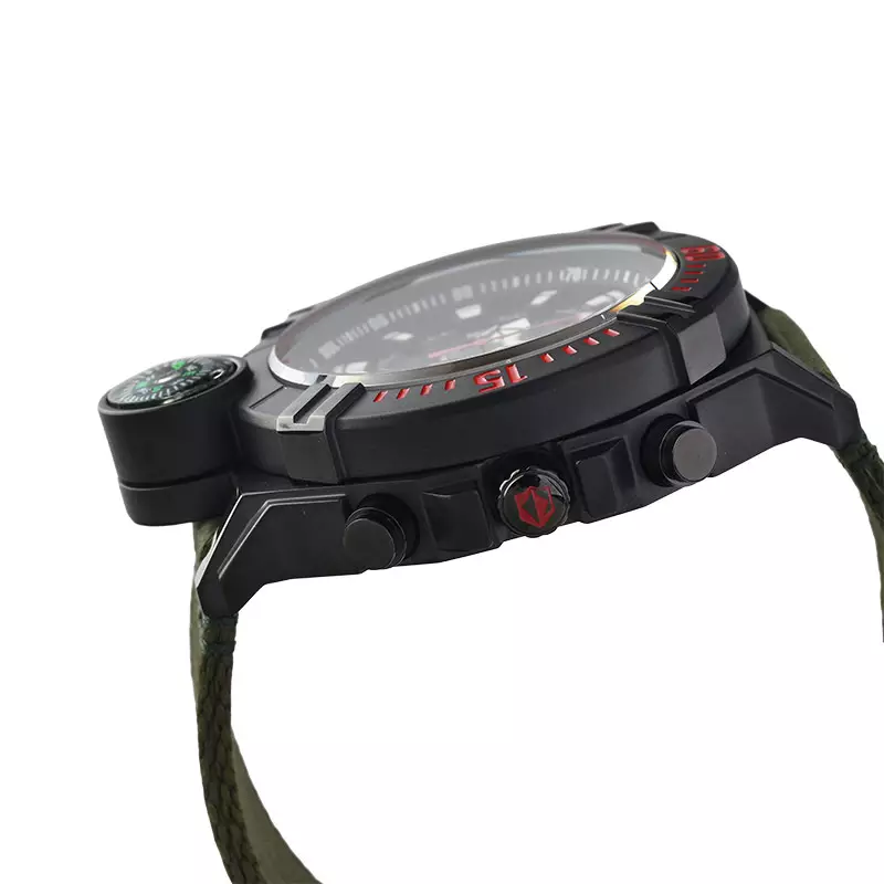 Jam Tangan Pria Expedition E 6772 MC NIPBA Chronograph Men Black Dial Green Nylon Strap