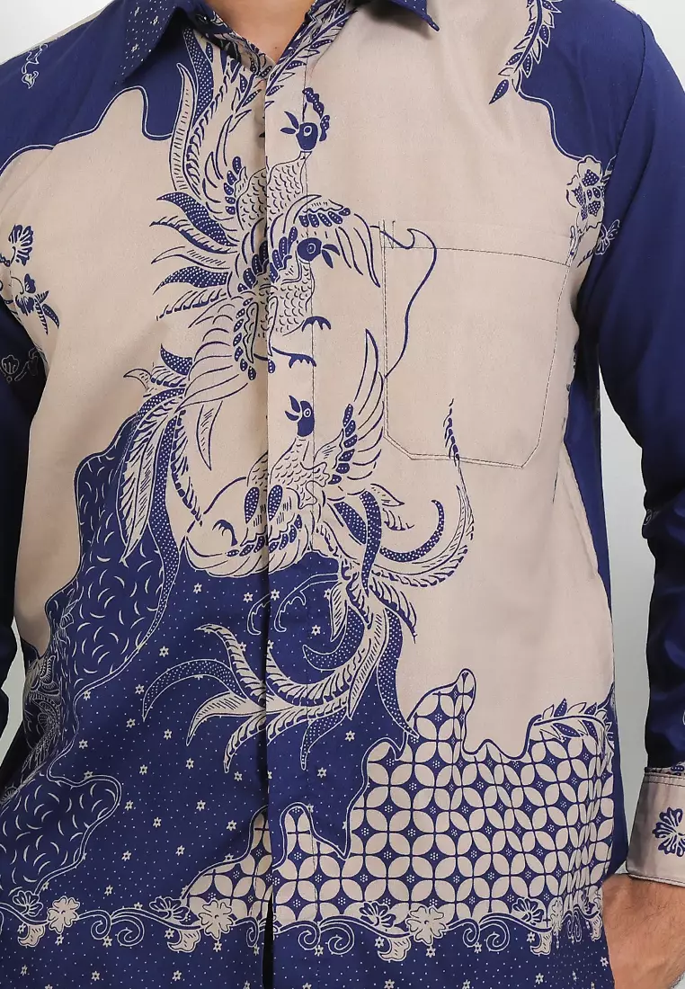 Asmaralaya Kemeja Batik Exclusive Premium Pria Casual Modern Lengan Panjang