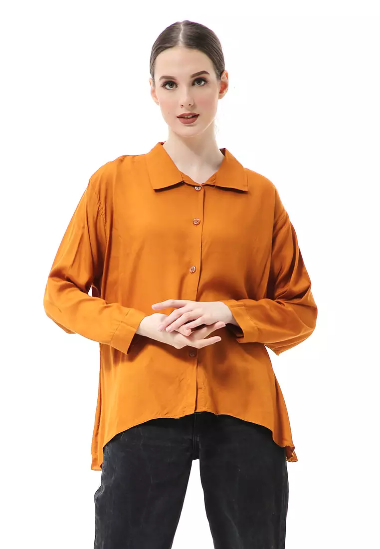 Ayudia Shirt Long Sleeve Atasan Wanita Premium Quality - Bata