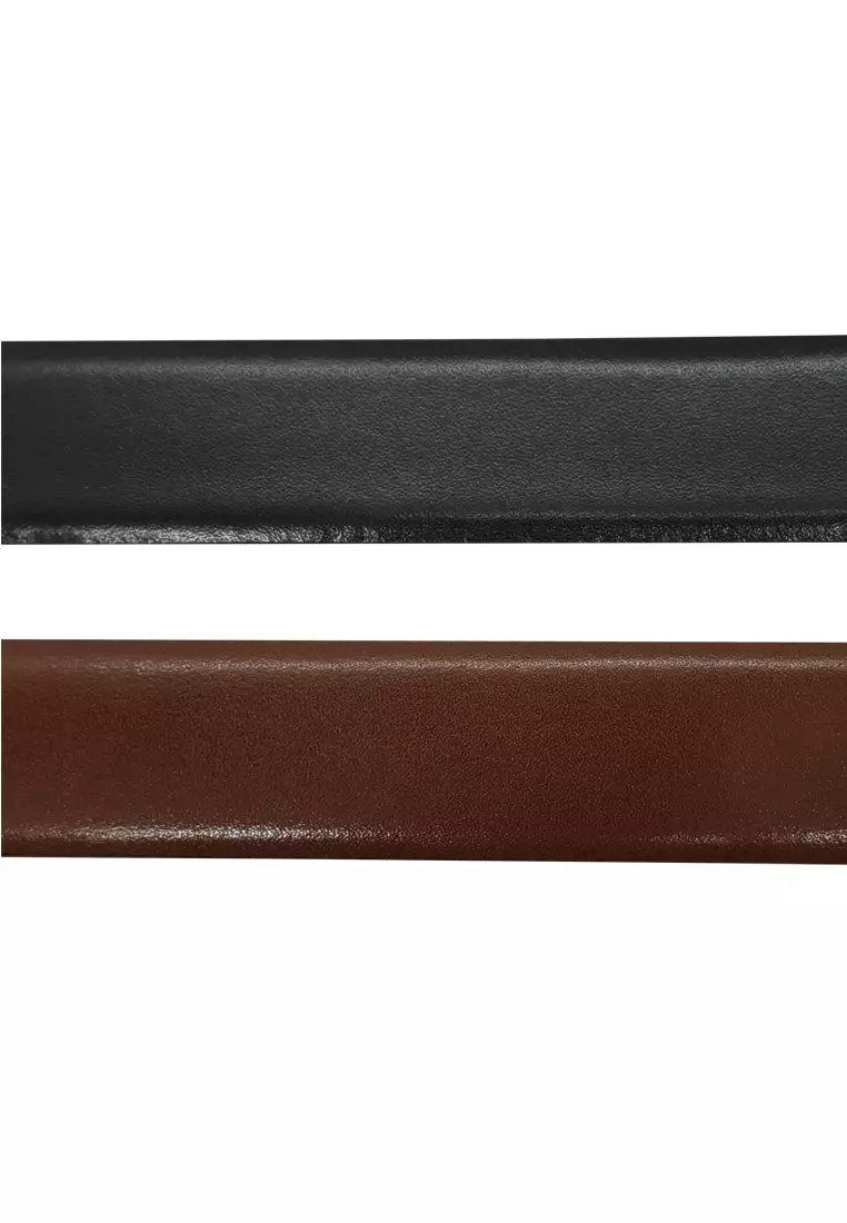 Leather Belt 3cm or 30 mm wide - Genuine Leather Belt for Men - Reversible type - Brown and Black - R18 - Toledo