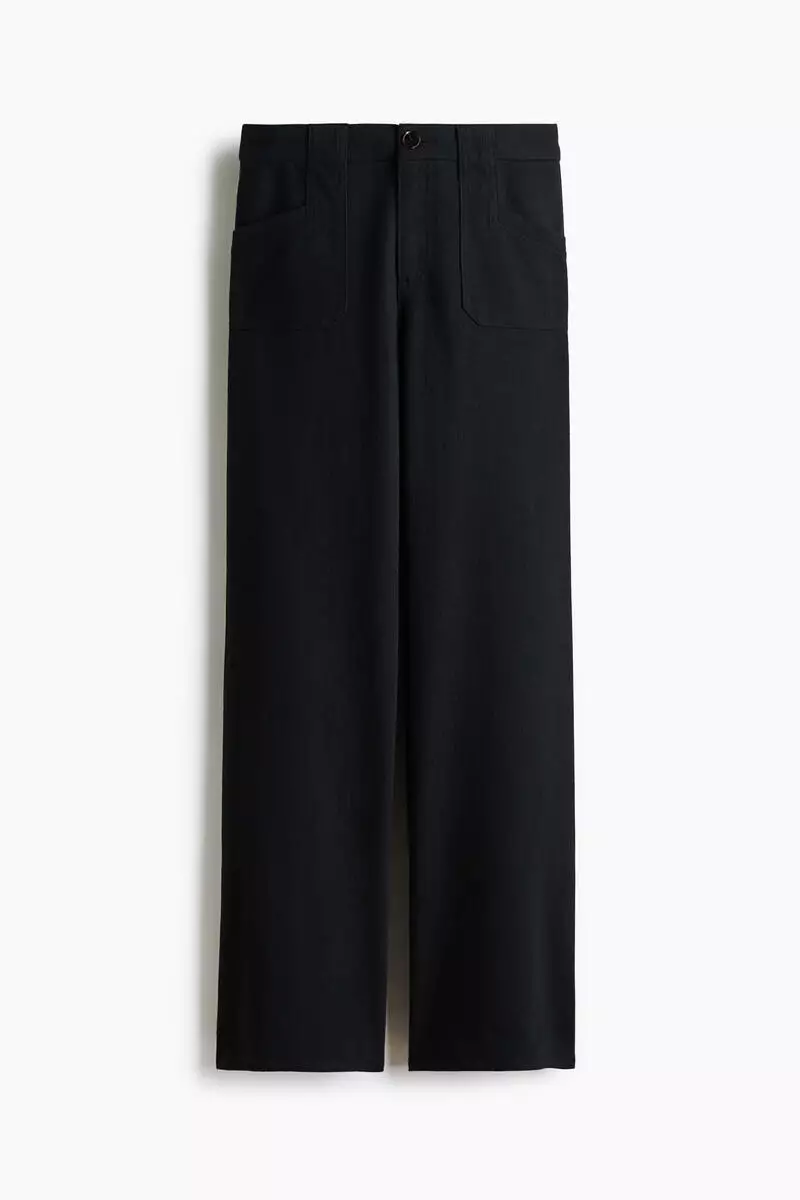 Wide twill trousers