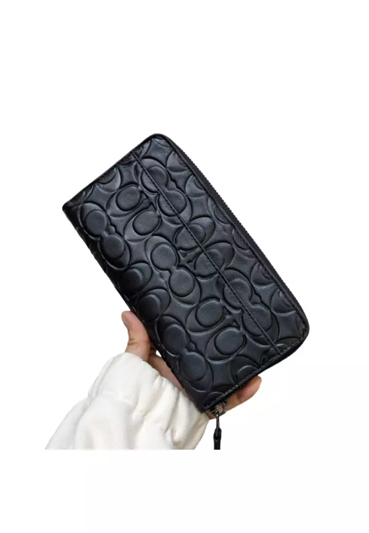 Coach Coach Accordion CE551 Wallet In Signature Leather In Black