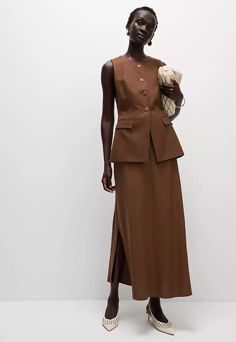 Bias Cut Maxi Skirt