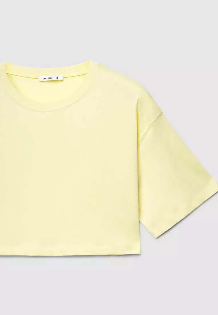 Solid Colour Crop Top T-Shirt
