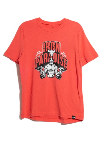 Under Armour red Project Rock Open 24 Hours Tee 136B9KA24B4BFEGS_1