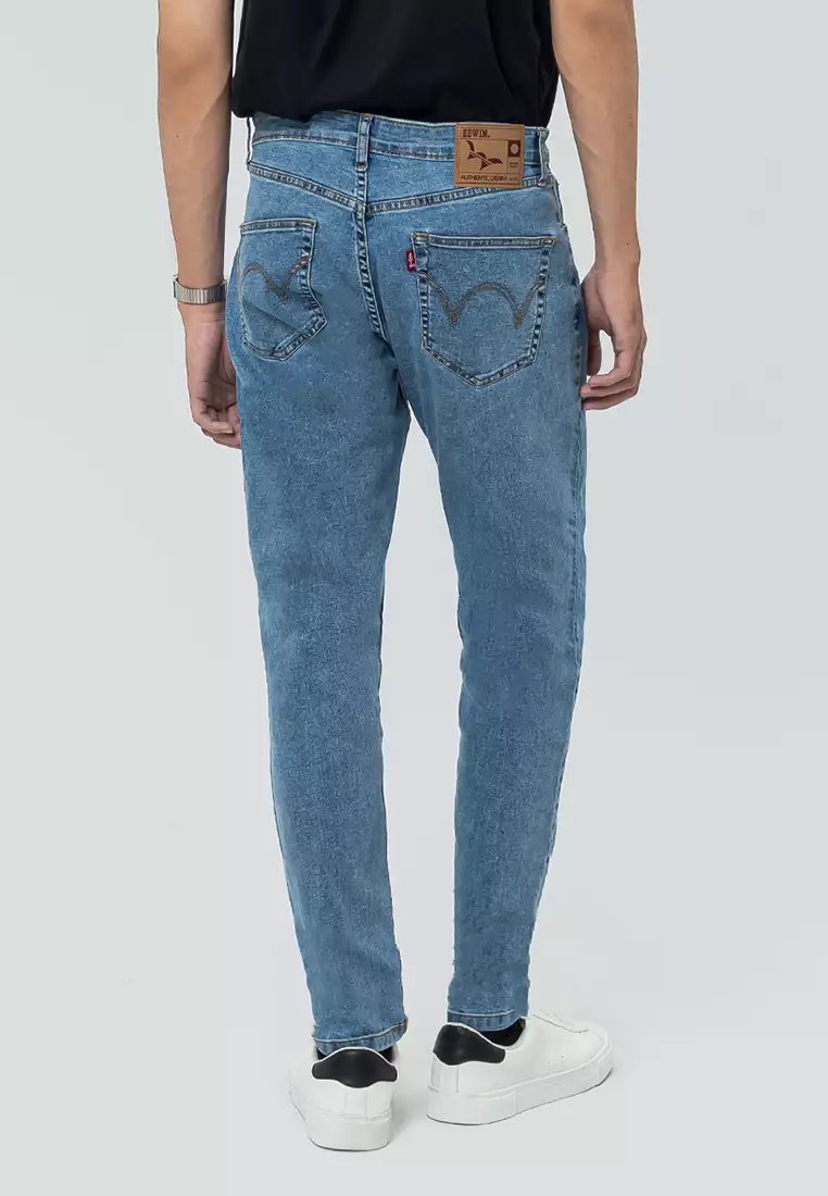 812 SLIM TAPER SLUB STRETCHED JEANS LIGHT BLUE - Celana Panjang Denim Pria