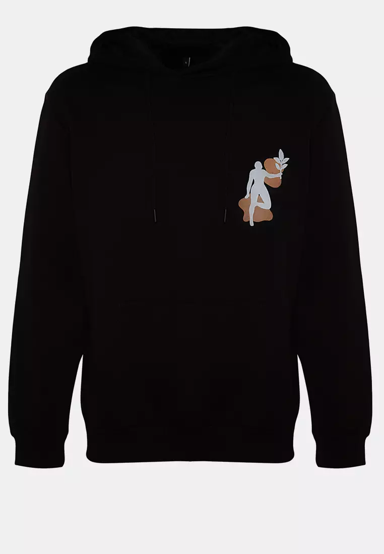 寬鬆/標準剪裁連帽印花衛衣