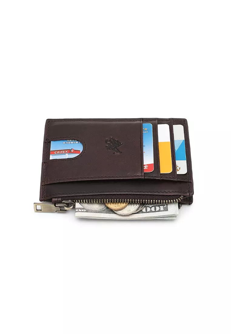 Genuine Leather RFID Card Holder - Brown