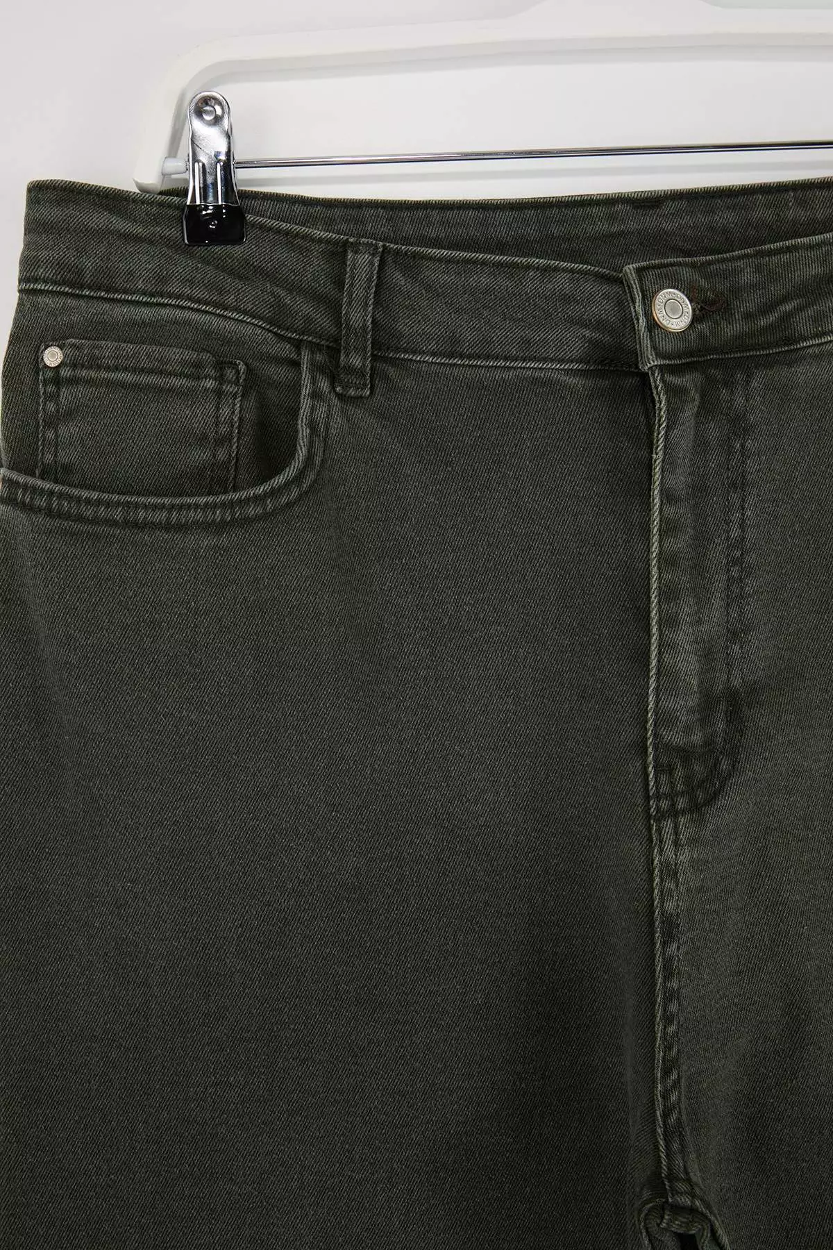 Green High Waist Wide Leg Plus Size Wide Leg Jeans Tbbaw23Cj00020