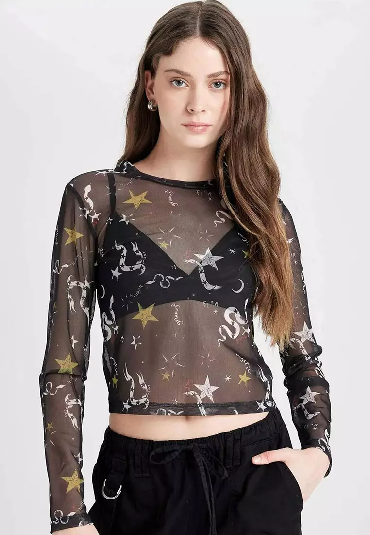 Round Neck Long Sleeves Top