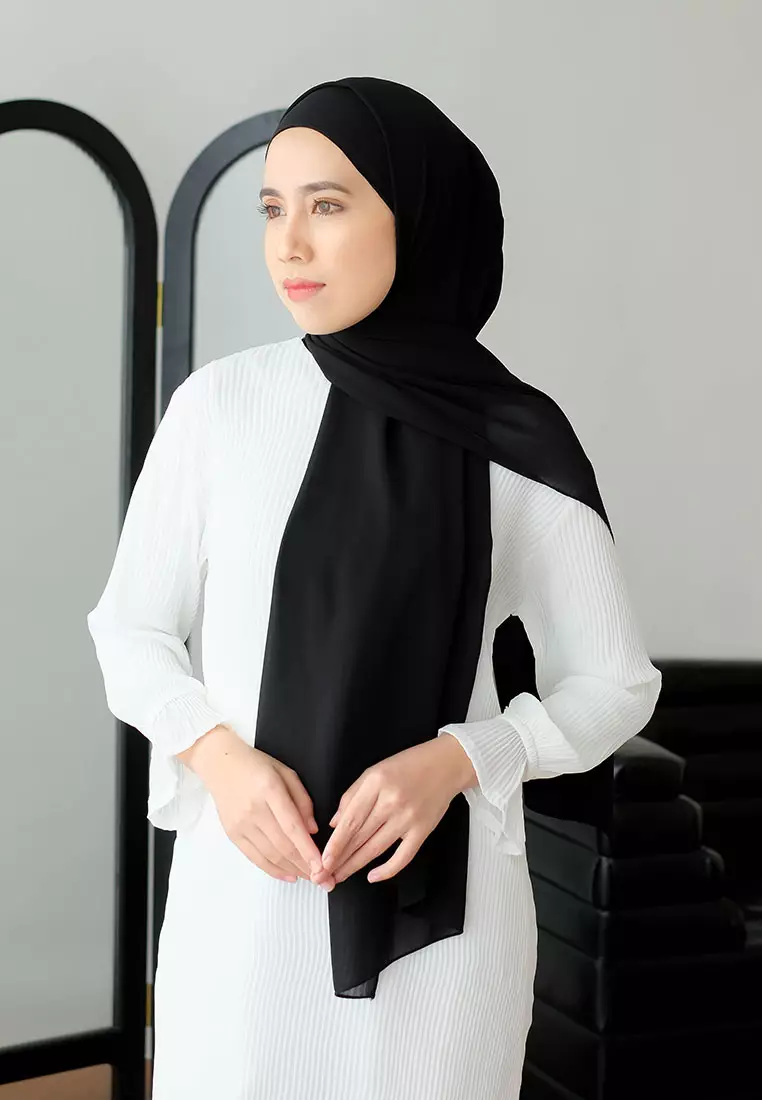 Bawal Instan Shawl Tali (Pashmina Tali Ceruty Babydoll) Black