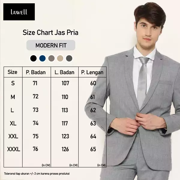 Lawell Jas Pria Formal Abu Tua | GILBERT | Modern Fit | Salur Halus