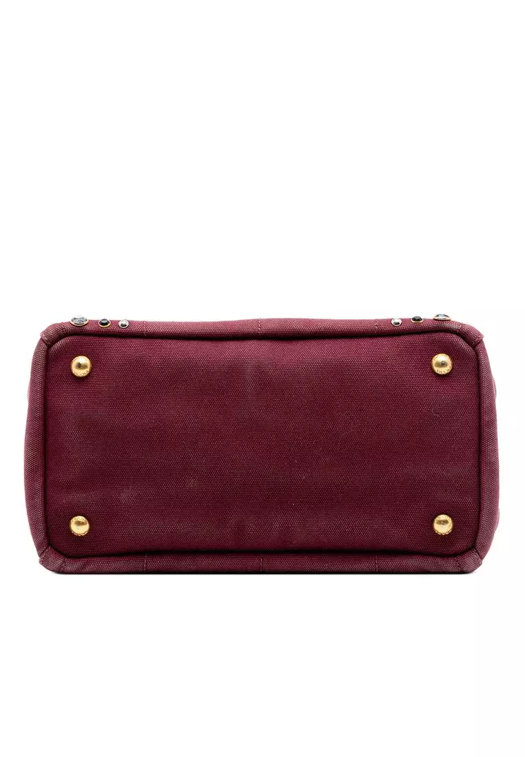 Pre-Loved Prada Small Canvas Canapa Bijoux Satchel