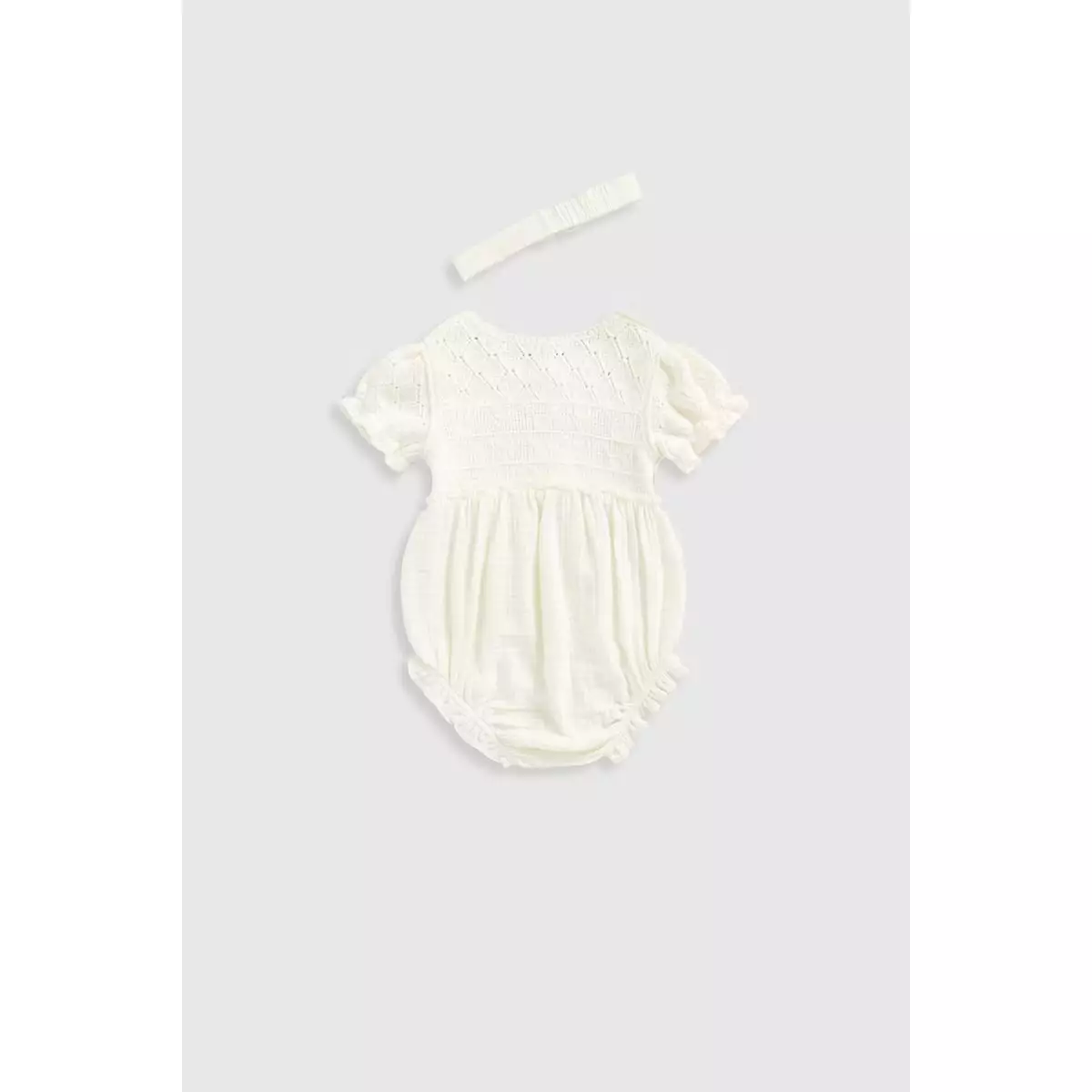 Mothercare Romper, Headband and Tights Set - Set Baju Bayi Perempuan (Krem)