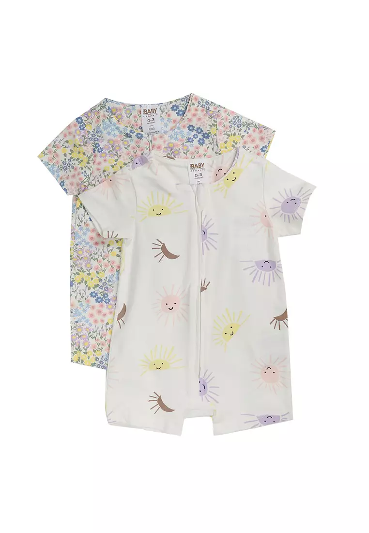 2-Pack Short Sleeve Rompers