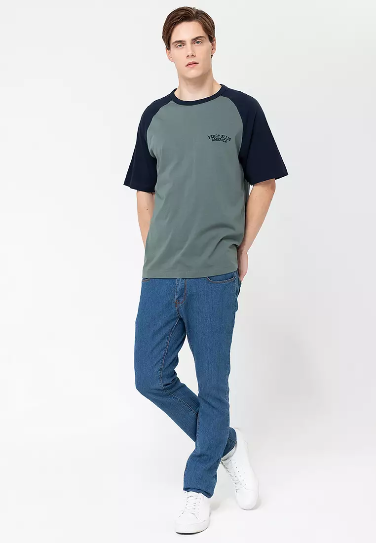 Perry Ellis America Rgln Baseball Tee