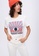 MAJE white and pink and blue Silkscreen Printed T-Shirt 78B7EAAAC224B3GS_1