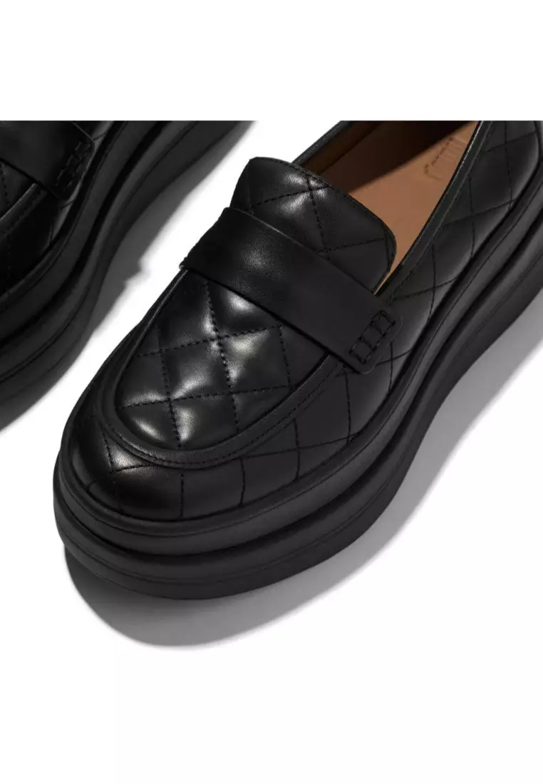 F-Mode Stack Quilted-Leather Loafers