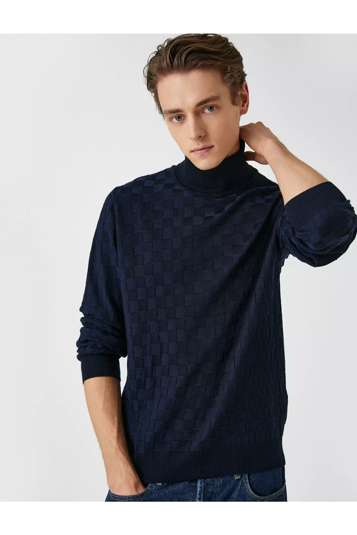 Buy KOTON Knitwear Turtleneck Sweater Check 2024 Online ZALORA