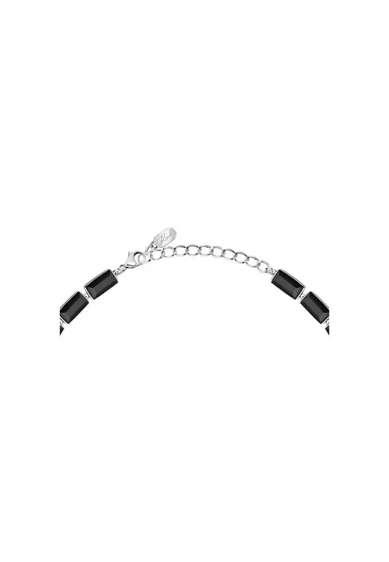 Karl Lagerfeld Black Crystals Chain Necklace KLAYC03