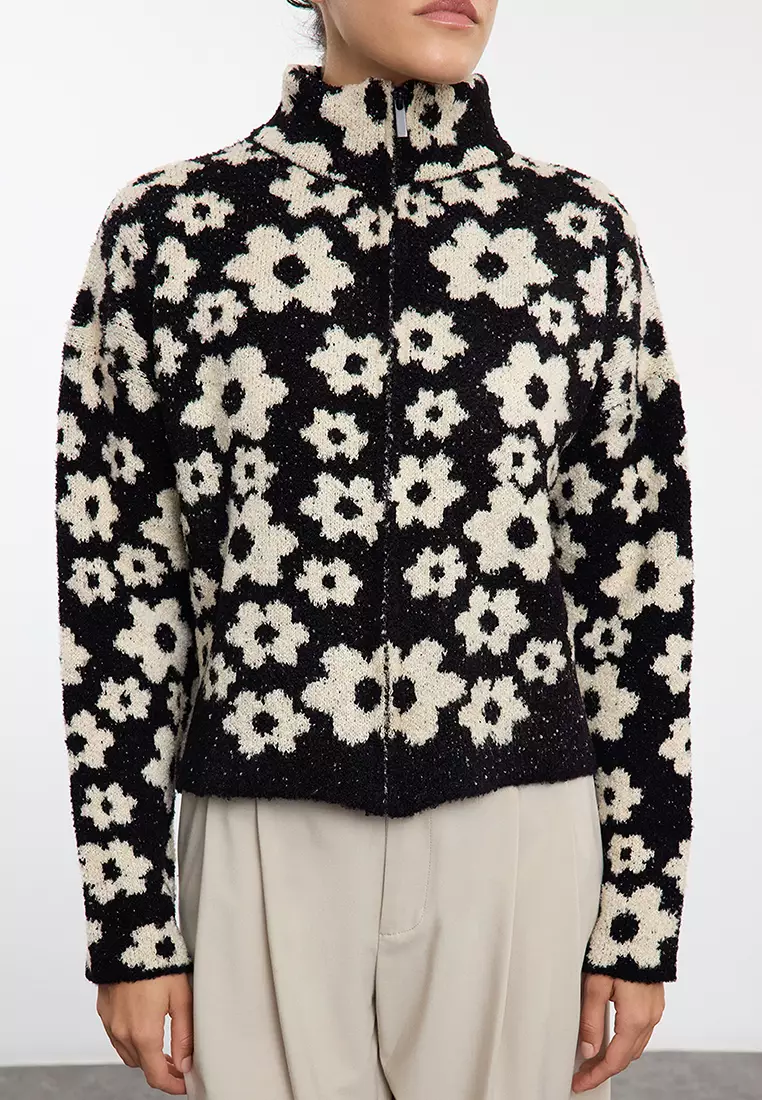 Flower Boucle Cardigan