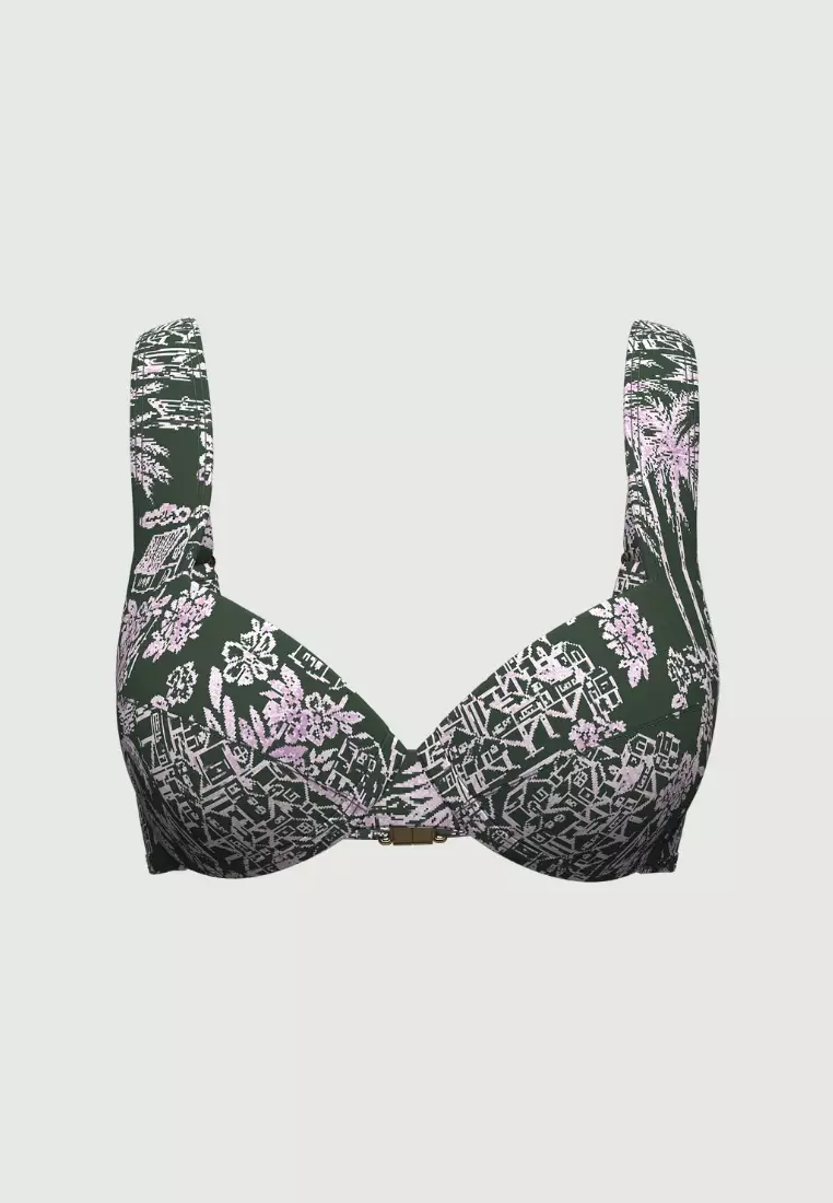 Tropadelic Days Green Plus Cup Bikini Top