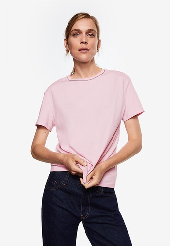 Mango pink Strass Cotton T-Shirt 53904AAE7ED7C1GS_1