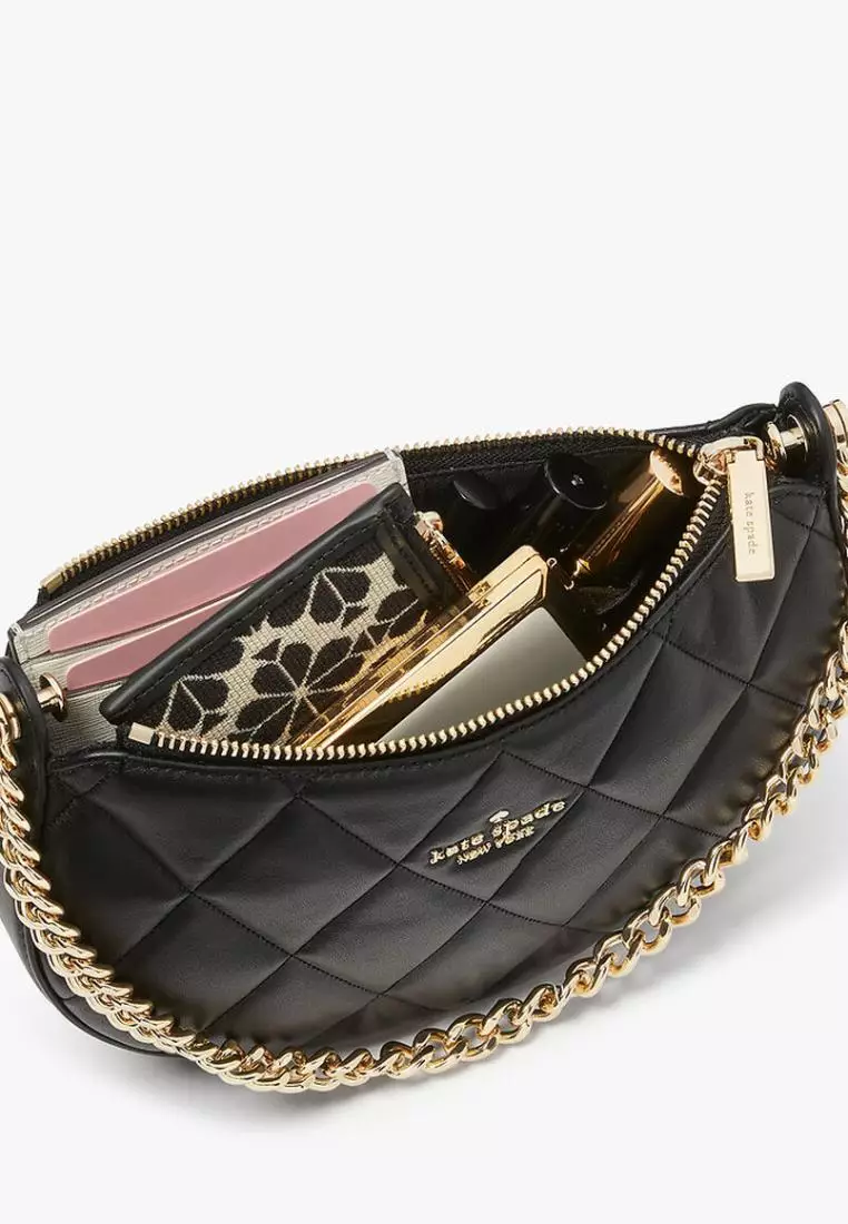 Kate Spade Carey Smooth Quilted Leather Zip Top Crossbody Black