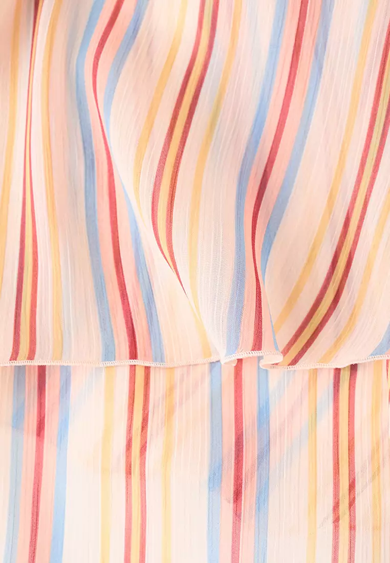 Ruffles Stripe-Patterned Blouse