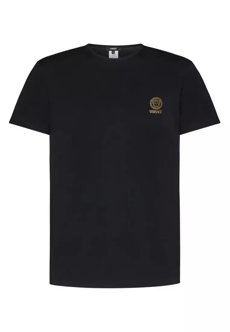 Buy Versace Versace Cotton men's short sleeved T-shirt AU101931A10011 ...