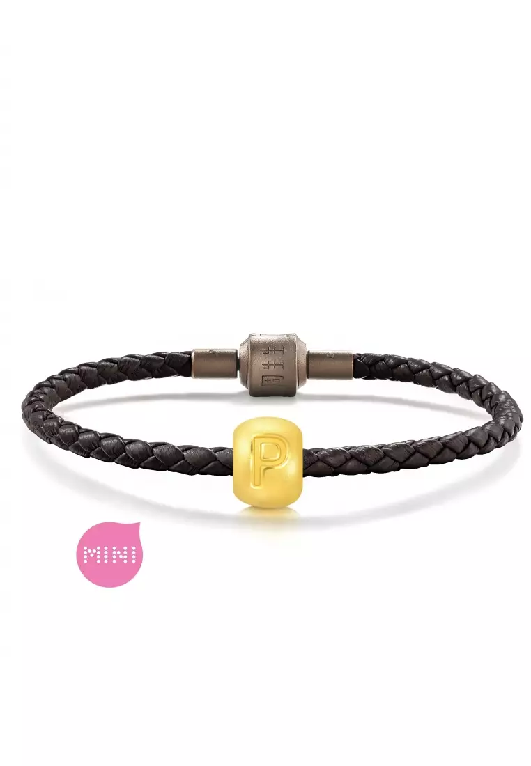 Charme 999 24K Gold Letter P Alphabet Charm 92910C (Bracelet not included)