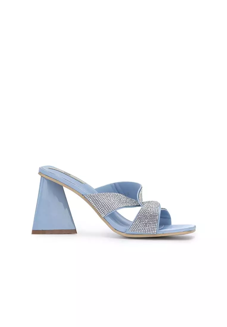 Buy Nose EMBELLISHED STONE HEEL SLIDE Online | ZALORA Malaysia