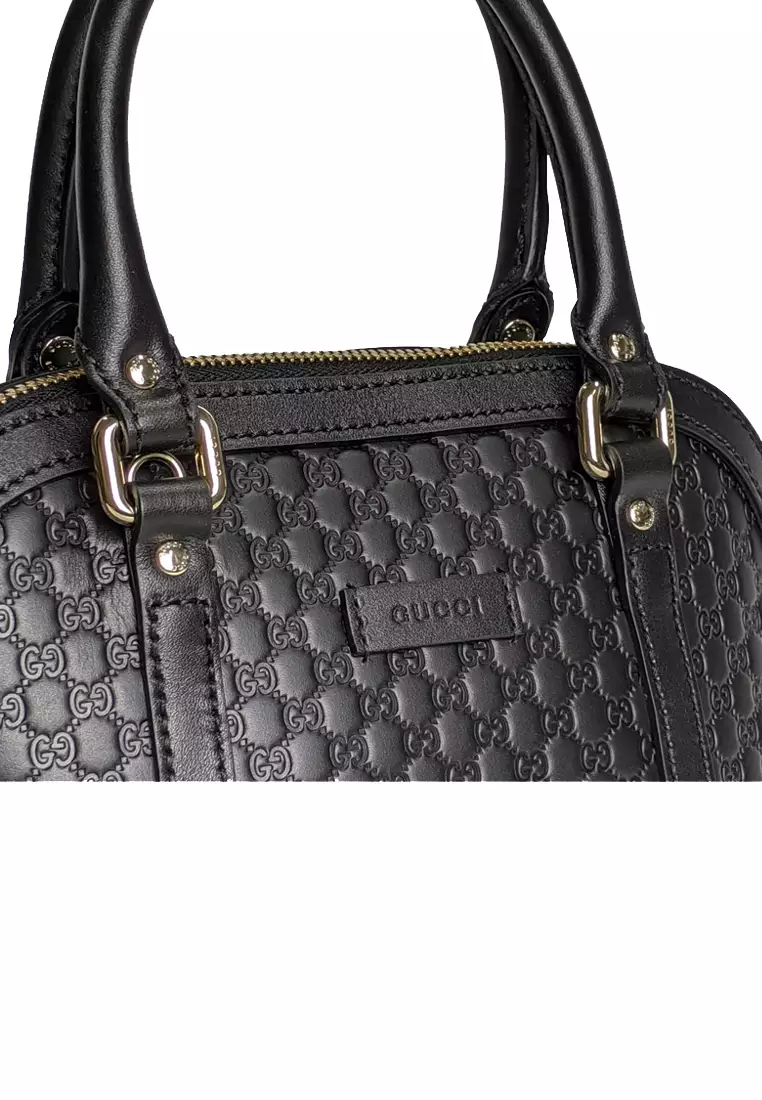 Gucci Mini Dome Leather Crossbody Bag Black 449654